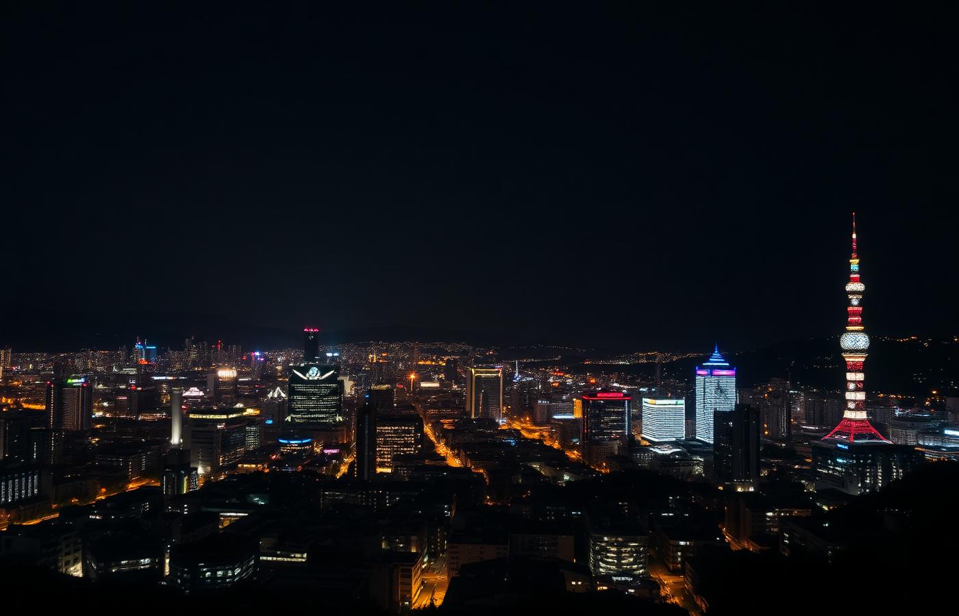 Seoul skyline at night